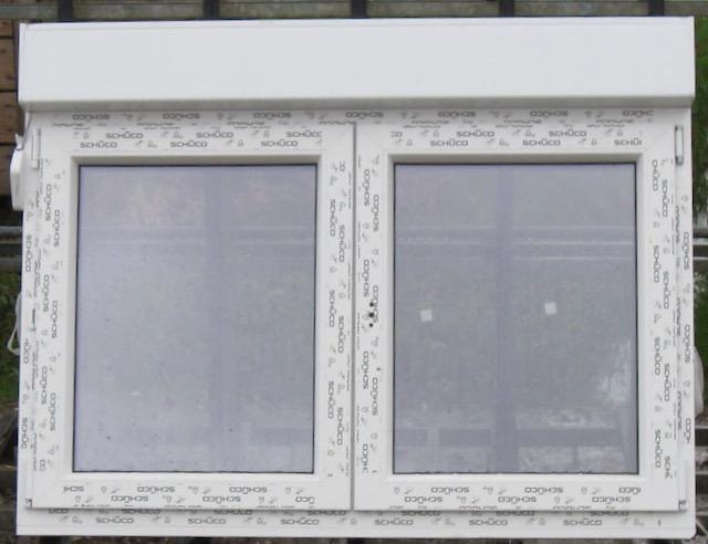 pvc raam , chassis ,  venster 145 x 110 / 91 met rolluik wit, Doe-het-zelf en Bouw, Raamkozijnen en Schuifdeuren, Inclusief glas