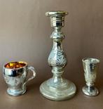 Koffieservies (3) - Ontbijtservies van geblazen glas met, Antiek en Kunst, Antiek | Glaswerk en Kristal