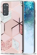 DrPhone SCR1 - Samsung Galaxy Hoesje - S20 - Roze - Marmer, Nieuw, Verzenden