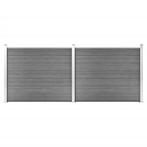 vidaXL Schuttingpanelenset 353x146 cm HKC grijs, Verzenden, Nieuw