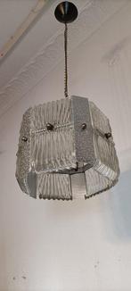 Hangende plafondlamp - Glas, Legering, Antiquités & Art, Antiquités | Éclairage
