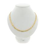 Bicolor gouden fantasie schakel ketting | 50,5 cm (geelgoud), Ophalen of Verzenden, Gebruikt, Overige kleuren, Goud