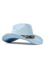 Cowboyhoed Lichtblauw Gevlochten Band Blauwe Cowboy Western, Ophalen of Verzenden, Nieuw