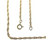 Gouden Singapore schakel ketting | 52 cm (vaste hanger), Handtassen en Accessoires, Kettingen, Ophalen of Verzenden, Gebruikt