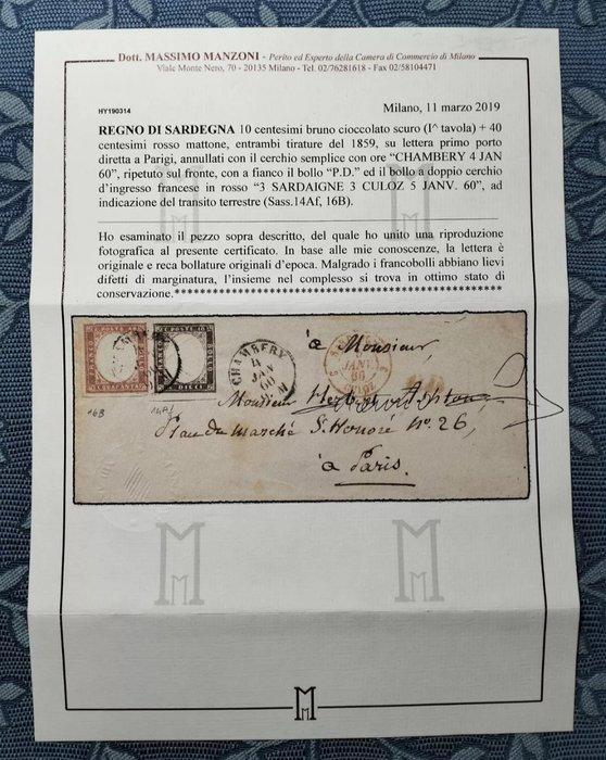 Italiaanse oude staten - Sardinië 1859/1860 - 10c + 40c op, Postzegels en Munten, Postzegels | Europa | Italië