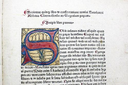 Bernardus Claravallensis - [2 Early Incunables] Ad Eugenium, Antiek en Kunst, Antiek | Boeken en Manuscripten