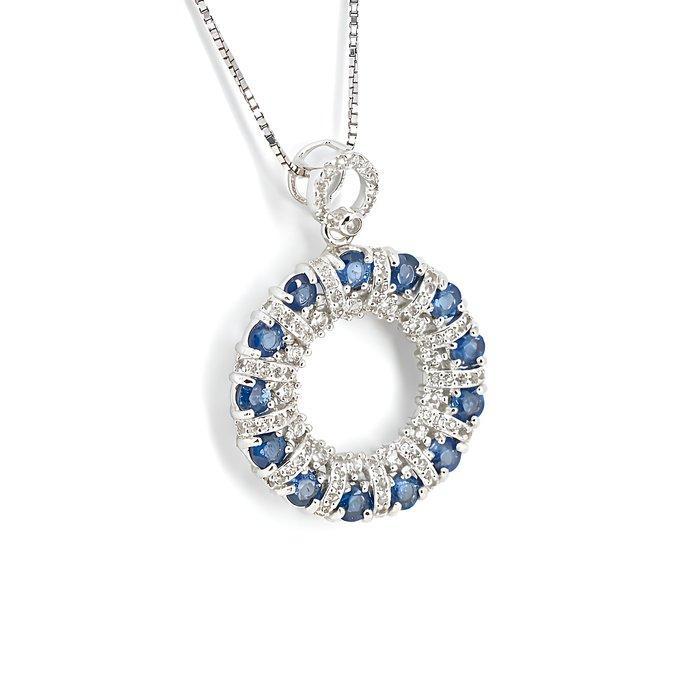 Zonder Minimumprijs - Halsketting Verguld Saffier - Topaas -, Handtassen en Accessoires, Kettingen