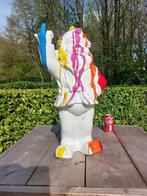 Beeld, large white garden gnome 65 cm high - 65 cm -