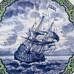 Carreau - Maritime - 1950-1960 - navire peint à la main, Antiek en Kunst