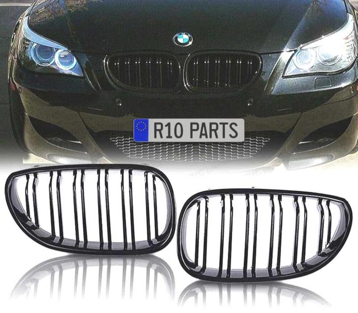 DOUBLE CALANDRE BMW E60 03-10 LOOK M5 NOIR BRILLANT, Auto-onderdelen, Carrosserie, Verzenden