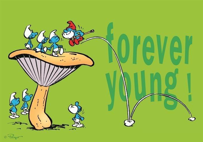 De Smurfen Forever Young Postkaart, Verzamelen, Stripfiguren, Nieuw, Ophalen of Verzenden