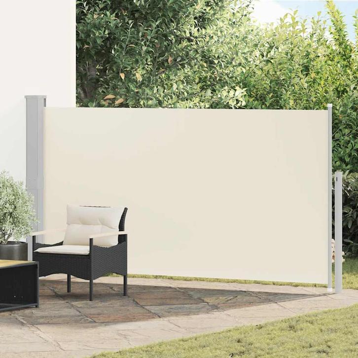 vidaXL Wind-/zonnescherm uittrekbaar 160x300 cm crèmekleurig, Tuin en Terras, Parasols, Nieuw, Verzenden