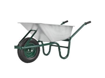 Veiling - Kruiwagen 100 Liter - Luchtbanden - Zilver - Max., Tuin en Terras, Nieuw