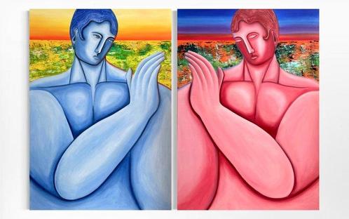 Sad monsters club / Jade Mouge - La Rencontre et lAdieu XL, Antiek en Kunst, Kunst | Schilderijen | Modern