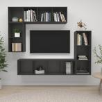 vidaXL 4-delige Tv-meubelset spaanplaat grijs, Huis en Inrichting, Nieuw, Verzenden
