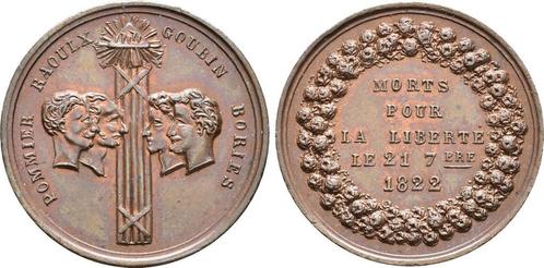 Brons medaille 1822 Frankreich, Timbres & Monnaies, Pièces & Médailles, Envoi