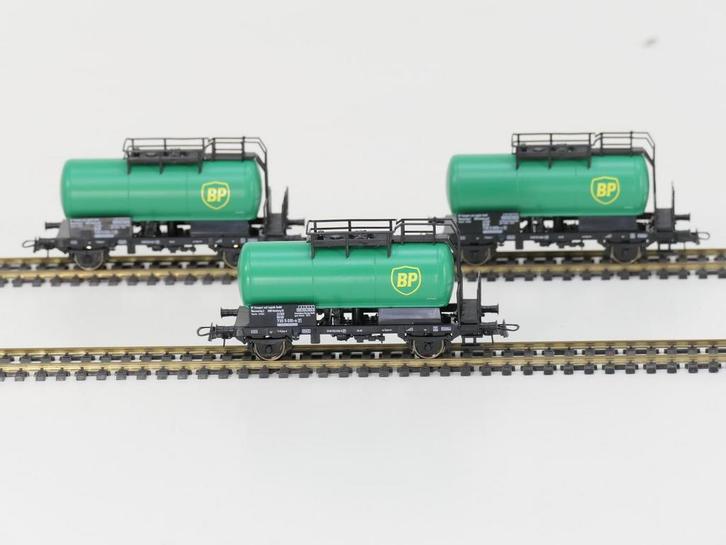 Schaal H0 Roco 56263 A,B,C set van 3 ketelwagons BP van..., Hobby en Vrije tijd, Modeltreinen | H0, Wagon, Gebruikt, Roco, Analoog