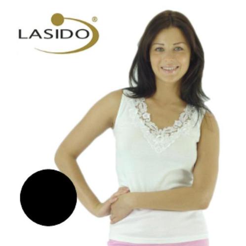 Kanten hemden Lasido dames zonder mouw | ZWART | GROOTHANDEL, Kleding | Dames, Blouses en Tunieken, Nieuw, Verzenden