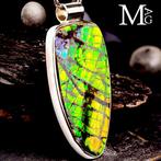 Een zeldzame fossiele edelsteen - ammoliet !!! - zilveren, Verzamelen, Mineralen en Fossielen