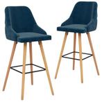 vidaXL Barkrukken 2 st fluweel blauw, Verzenden, Nieuw