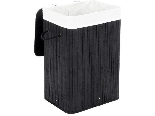 Veiling - iBella Living wasmand zwart bamboe, Maison & Meubles, Salle de bain | Linge de bain & Accessoires