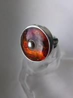 Zilver, Amber - Ring - Art Deco-stijl