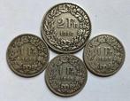 Zwitserland. 4 rare silver coins 2 francs 1916 - 1 franc, Timbres & Monnaies, Monnaies | Europe | Monnaies non-euro