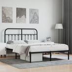 vidaXL Bedframe met hoofdbord metaal zwart 140x200 cm, Huis en Inrichting, Verzenden, Nieuw