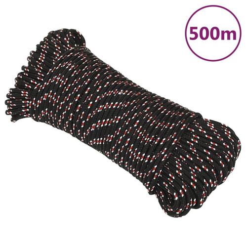 vidaXL Boot touw 4 mm 500 m polypropyleen zwart, Doe-het-zelf en Bouw, IJzerwaren en Bevestigingsmiddelen, Nieuw, Verzenden