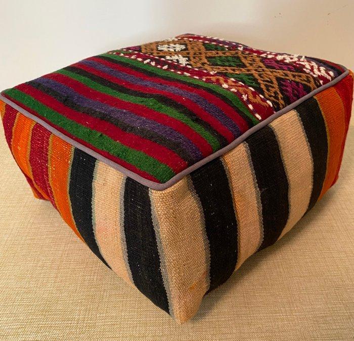 Kelim Poef - Kelim - 48 cm - 48 cm, Huis en Inrichting, Stoffering | Tapijten en Vloerkleden