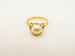 Ring - 18 karaat Geel goud Parel, Handtassen en Accessoires, Ringen, Nieuw