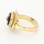 Ring - 14 karaat Geel goud - Onyx, parel, Handtassen en Accessoires, Ringen, Nieuw