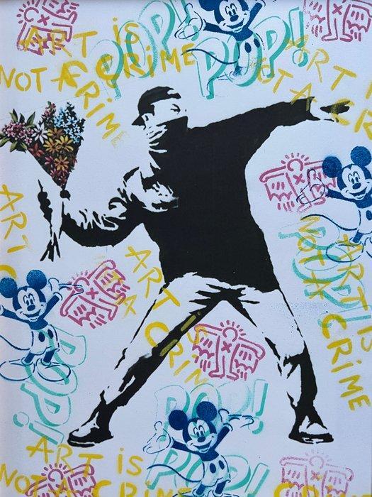 Koen Betjes (1992) - Banksy Series: Flower Thrower x, Antiek en Kunst, Kunst | Designobjecten