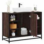 vidaXL Wastafelkast 80x33x60 cm bewerkt hout bruin, Huis en Inrichting, Verzenden, Nieuw