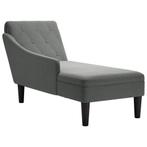 vidaXL Chaise longue met kussen en rechterarmleuning stof, Huis en Inrichting, Zetels | Zetels en Chaises Longues, Verzenden, Nieuw