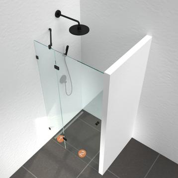 Enkele douchedeur met zijlicht nis (180° scharnier), Doe-het-zelf en Bouw, Verzenden, Nieuw