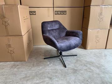 Veiling - Fauteuil Risto 360 - Velours - Draaibaar - Antraci beschikbaar voor biedingen