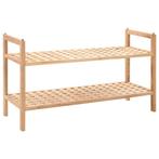 vidaXL Schoenenrek 69x26x40 cm massief walnotenhout, Verzenden, Nieuw