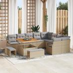 vidaXL 12-delige ligzetel set met kussens in beige poly, Tuin en Terras, Verzenden, Nieuw