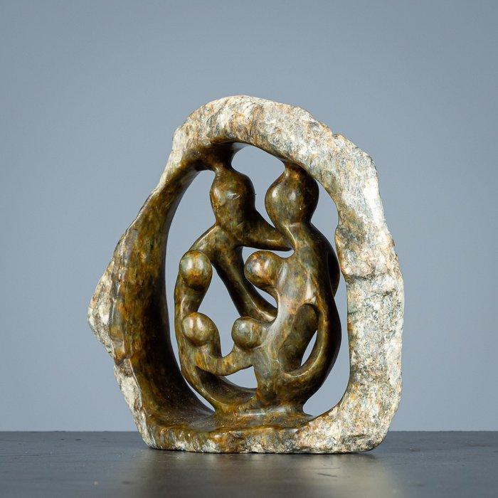 Statue, Familiebeeld van zes personen - 130 mm - Pierre, Antiek en Kunst, Kunst | Designobjecten