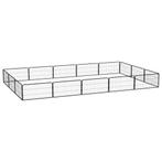 vidaXL Hondenkennel 16 panelen 100x50 cm gepoedercoat staal, Verzenden, Nieuw