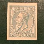 België 1884 - 1 Fr Koning Leopold II - ongetande proef in de, Postzegels en Munten, Gestempeld
