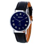 Fako® - Horloge - Geneva Blue - Zwart, Handtassen en Accessoires, Nieuw, Verzenden