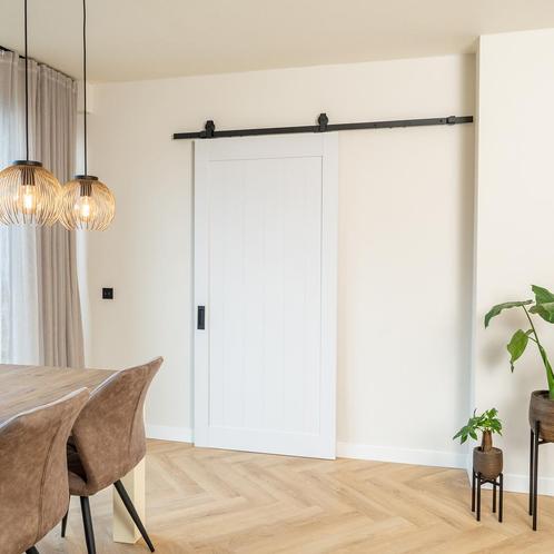 Houten loftdeur, klassiek wit, 1 vlaks, Doe-het-zelf en Bouw, Raamkozijnen en Schuifdeuren, Nieuw, 75 tot 150 cm, Hout, 150 tot 225 cm