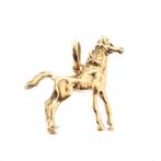 Gouden hanger van een paard (paard hanger, gouden paard), Bijoux, Sacs & Beauté, Bracelets à breloques, Ophalen of Verzenden