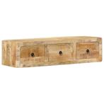 vidaXL Tv-wandmeubel 100x32x25 cm massief hout ruw mangohout, Huis en Inrichting, Woonaccessoires | Cd- en Dvd-rekken, Verzenden
