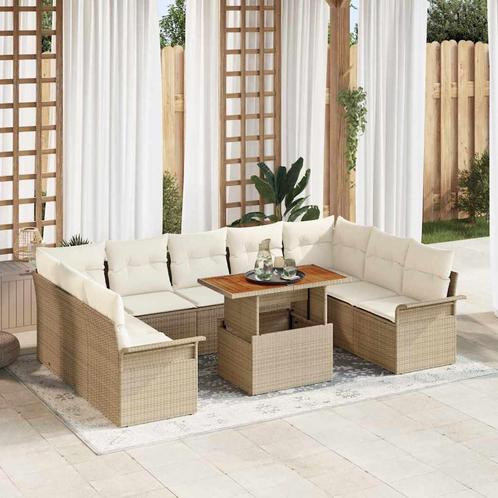 vidaXL Tuinbank Set 10 pcs beige en crèmekleurig 100 x 55 x, Tuin en Terras, Tuinsets en Loungesets, Nieuw, Verzenden