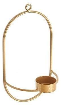 Waxinelichthouder theelichthouder wandhouder metaal goud, Huis en Inrichting, Woonaccessoires | Kunstplanten en Kunstbloemen, Nieuw