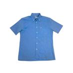 Vintage Yves Saint Lauren Blue Short Sleeved maat S, Vêtements | Hommes, Chemises, Ophalen of Verzenden