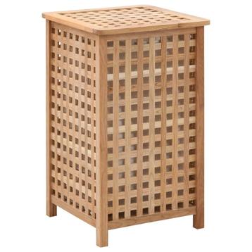 vidaXL Wasmand 39x39x65 cm massief walnotenhout, Huis en Inrichting, Verzenden, Nieuw
